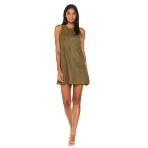 Karen Kane New Size Small S Womens Sleeveless Green Soft Faux Suede A-line Dress